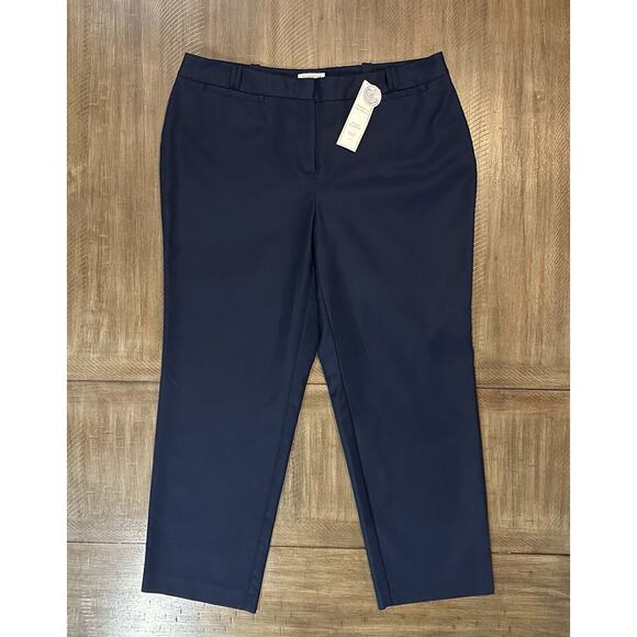 NWT Charter Club Curvy Fit Tummy Slimming Slim Leg Ankle Navy Blue Pants Size 16 - Picture 12 of 12